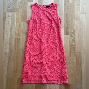 Sharagano Pink Sleeveless Lace Dress - Size 4 *Great Condition*